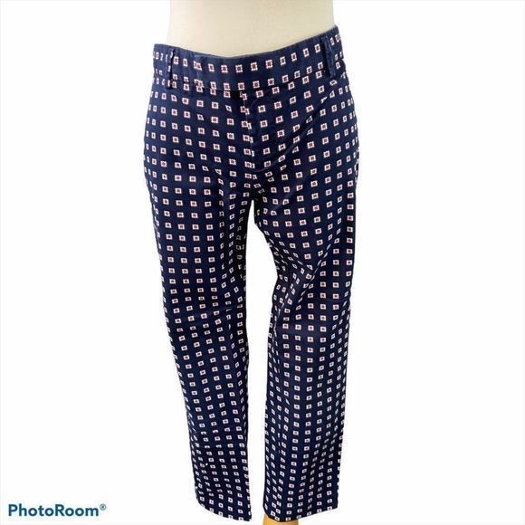 GAP Slim Cropped Blue‎ & Red Patterned Pants - Picture 11 of 11